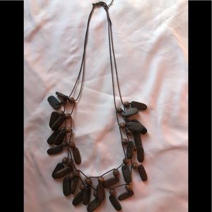 3 for $20/ Long statement necklace wood on string